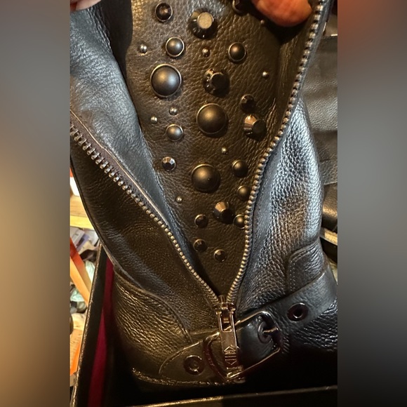 Vince Camputo-Vintage Tumbled Leather-Bejeweled Boots - Picture 5 of 10